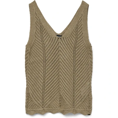 Afbeelding van Vero Moda Vmnoel Sl V Neck Top Silver Mink Gold Lurex BRUIN XL
