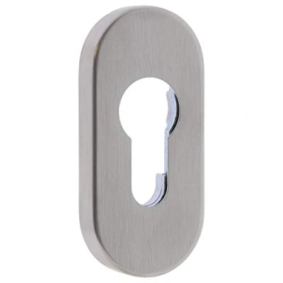 Afbeelding van ToniTec® Sleutelrozet profielcilinder perforatie ovaal rozet 9 mm ROESTVRIJ STAAL