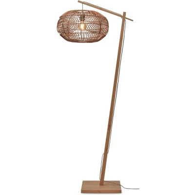 Afbeelding van Good&amp;Mojo Vloerlamp Madeira Bamboe Rotan Naturel 74x48x176cm