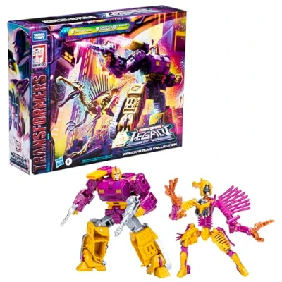Afbeelding van Transformers F3080 Generations Legacy Wreck N Rule Collection Comic Universe Impactor en Spindel, Leeftijd 8 hoger, veelkleurig, 14 cm
