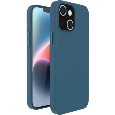Afbeelding van Apple iPhone 14 Plus MagSafe Hoesje Echt leder Accezz Hardcase/Backcover Donkerblauw Telefoonhoesje