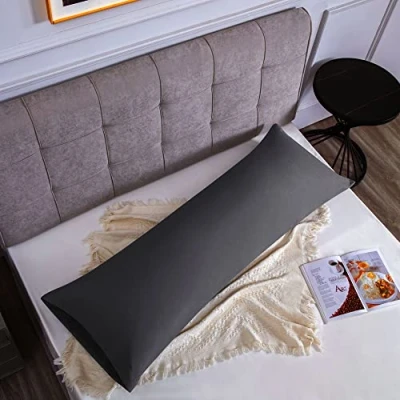 Afbeelding van Kussenslopen Voor Tweepersoonsbed 50 x 135 cm, In Microvezel Met Envelopsluiting Donkergrijs