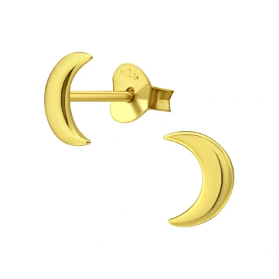 Afbeelding van JoyS Zilveren maan oorbellen 5 x 7 mm 14k goudplating