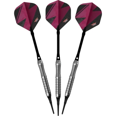 Afbeelding van Bull’s Lightning 80% Pink Softtip Darts 19 gram Tungsten Recht Barrel met Gebogen Achterkant