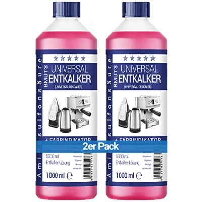 Afbeelding van 2 x 1000 ml universele ontkalker voor volautomatische koffiemachines en koffiezetapparaten, 8 ontkalkingen per 125