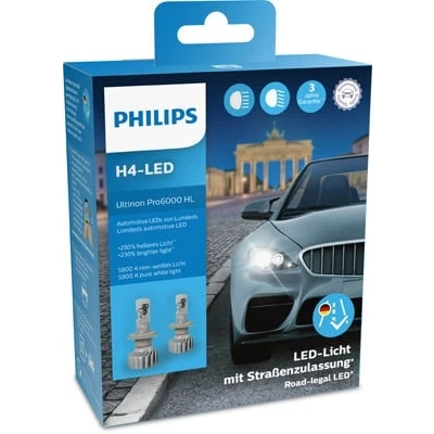 Afbeelding van Philips H4 LED Ultinon Pro6000 HL 11342U6000X2 Autolampen