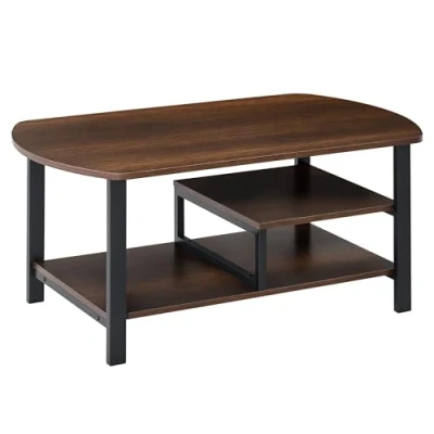 Afbeelding van HOMCOM salontafel met planken industriële stijl voor woonkamer bruin 833 952