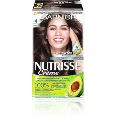Afbeelding van 3x Garnier Nutrisse Ultra Crème Permanente Haarkleuring 4.0 Middenbruin