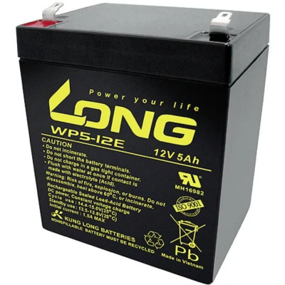 Afbeelding van Long WP5 12E Loodaccu 12 V 5 Ah Loodvlies (AGM) (b x h d) 90 107 70 mm Kabelschoen 6.35 Cyclusbestendig, Geringe zelfontlading, Onderhoudsvrij