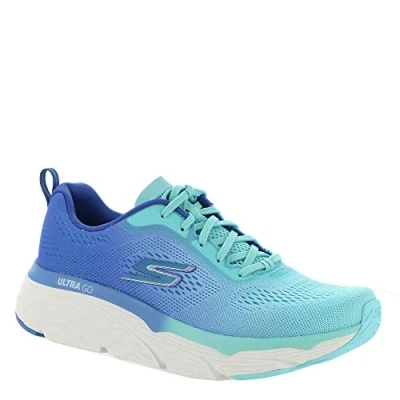 Afbeelding van Skechers Max Cushioning Elite Destination Point hardloopschoenen voor dames, maat 4 EU, Blauw Lichtblauw, 39 EU
