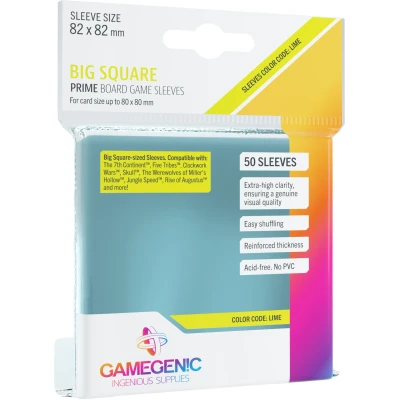 Afbeelding van Gamegenic Prime Board Game Sleeves Lime 82 x mm (50 stuks)
