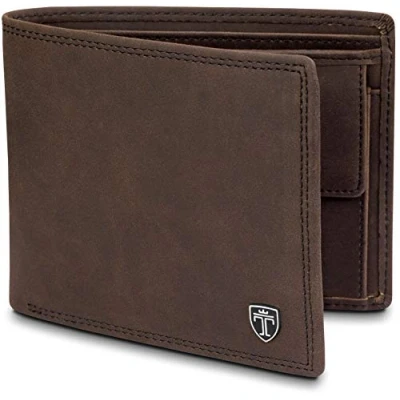 Afbeelding van TRAVANDO Portemonnee voor Heren Groot TÜV RFID Gecertificeerd met 13 Kaartenvakken Muntvak Oslo Wallet Mannen (Bruin)