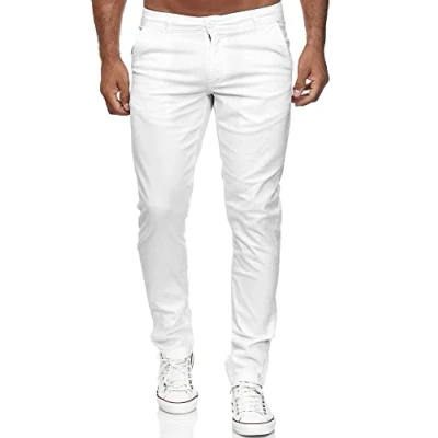 Afbeelding van Tazzio 19530 chino slim fit chinobroek voor heren, stoffen broek stretch, wit, 38W x 32L