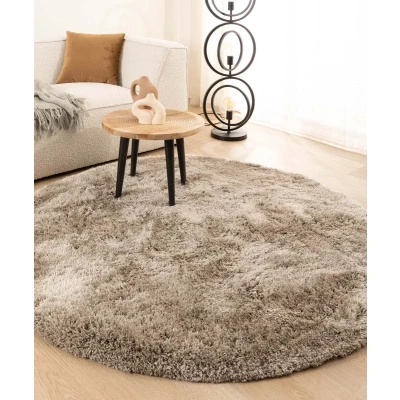 Afbeelding van Rond Shaggy Tapijt/Vloerkleed Meadow Grijs 200 Cm