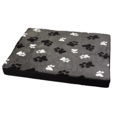 Afbeelding van Losse hoes hondenbed/matras Teddy Grijs poot 100x75x10 cm