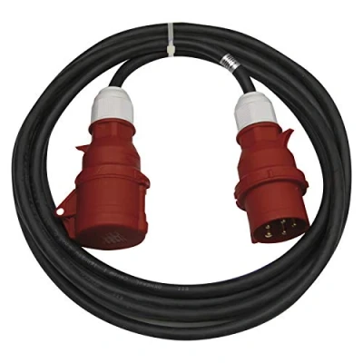 Afbeelding van CEE verlengkabel 5 polige stekker / 25m 5X 16A 400V 3 fasen 2,5 mm IP44 zwart
