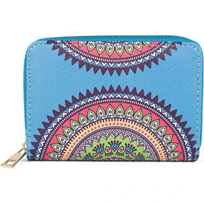 Afbeelding van styleBREAKER Damesportemonnee met kleurrijk mandala ornamentpatroon, etnostijl, rits, portemonnee 02040149, Kleur:Blauw groen oranje