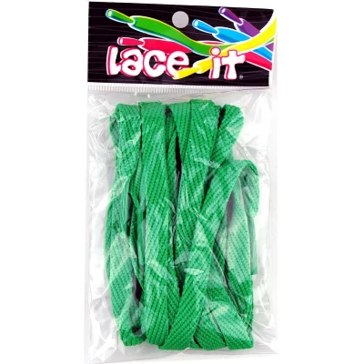 Afbeelding van Schoenveter Lacy it green 120 cm lang 8 mm breed