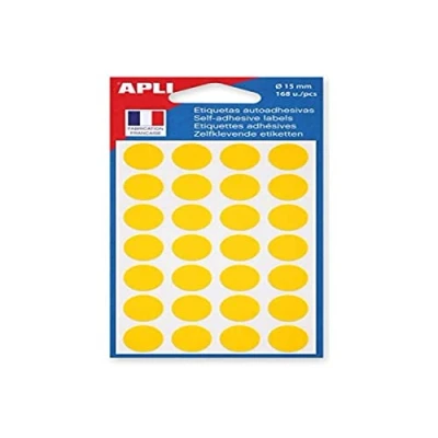 Afbeelding van Agipa Ronde Etiketten In Etui Diameter 15 Mm, Geel, 168 Stuks, 28 Per Blad Etiket