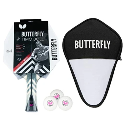 Afbeelding van Butterfly® Timo Boll Vision 3000 tafeltennisbatje, tafeltennis racket Bat TT professioneel wedstrijdracket voor technisch gevorderde spelers, ITTF gecertificeerde Wakaba bekleding, greepvorm concaaf