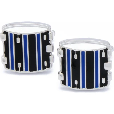 Afbeelding van Manchetknopen Trommel Drumstel Blauw en Zwart