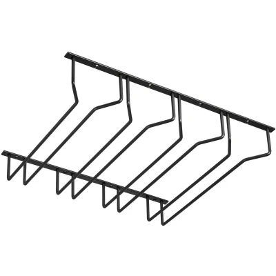 Afbeelding van SOTECH Glazenhouder voor 4 rijen glazen 460 x 355 70 mm zwart Houdertje wijnglazen Flûtes Bierglazen Wijnglashouder