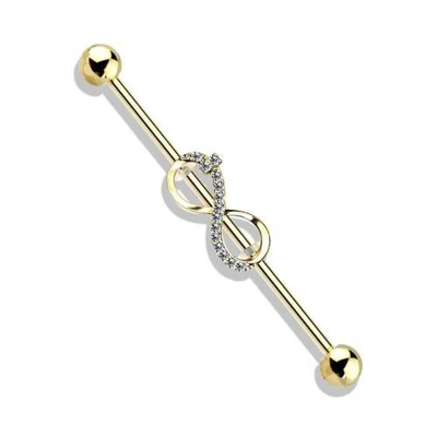 Afbeelding van Industrial piercing infinity goud kleur