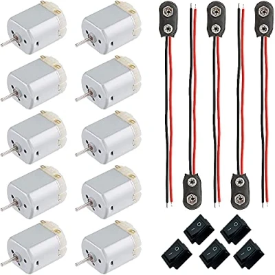 Afbeelding van ZHIQIN 10 stuks 1,5 6 V mini elektromotor, 130 elektrisch, generatoren, motor, 10.000 rpm, rechthoekig, gelijkstroommotoren, 9 V, batterij connector voor educatief speelgoed, DIY