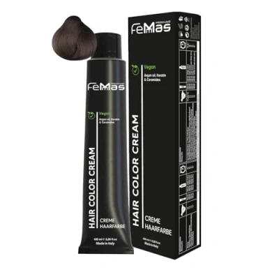 Afbeelding van FemMas Haarverf, middelblond, Ultra Intensiv 7.00, professionele crème haarverf met arganolie, keratine en ceramiden, als duurzame haarkleuring voor stralende, kleurresultaten, 100 ml