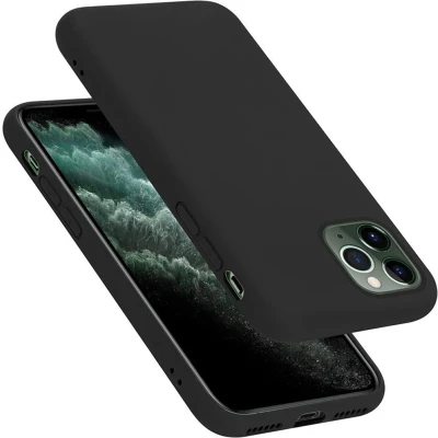 Afbeelding van Cadorabo Hoesje geschikt voor Apple iPhone 11 PRO MAX Case in LIQUID ZWART Beschermhoes TPU silicone Cover