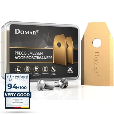 Afbeelding van Domar Duurzame robotmaaier messen incl. schroeven Verbeterde maaimessen, compatibel met robotmaaiers van Husqvarna Automower, Gardena, Yard Force 30 reservemessen