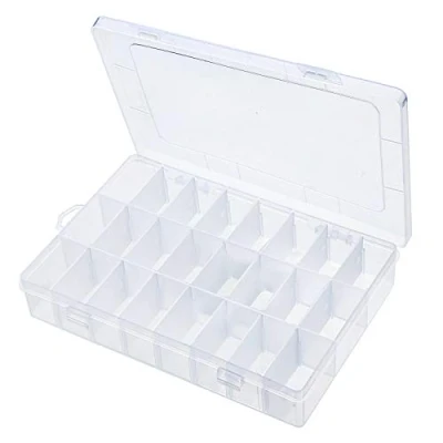 Afbeelding van Transparante Opbergdoos met Verdelers, Bead Storage Containers 24 Grids, Plastic Sieraden Organizer Doos, Clear Opslag Sorteerdozen voor Craft, Sieraden, Gereedschap, Kleine Accessoires