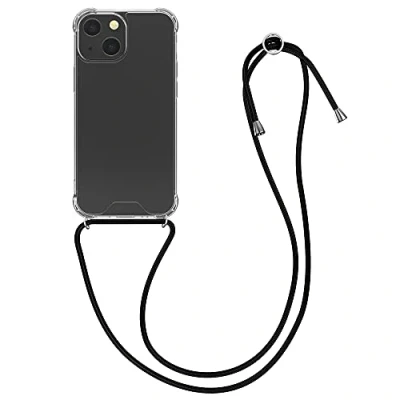 Afbeelding van kwmobile telefoonhoesje compatibel met Apple iPhone 13 mini Hoesje Telefoon case koord Back cover in zwart/transparant