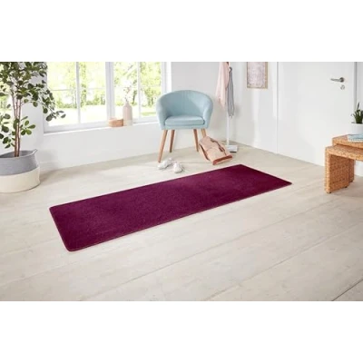 Afbeelding van Moderne Effen Loper Nasty Paars 80x200 Cm