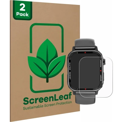 Afbeelding van ScreenLeaf Screenprotector voor Manike G96 Smartwatch Duurzame schermbescherming Folie Beschermfolie transparant (2 Stuks)