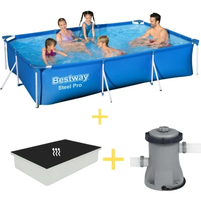 Afbeelding van Bestway Zwembad Steel Pro 300 x 201 66 cm Inclusief Solarzeil &amp; Filterpomp