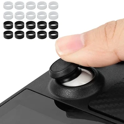 Afbeelding van TiMOVO Joystick Protectors Silicone, 20 Pcs Invisible Elastic Protective Ring Compatible with Steam Deck/ PS5/ PS4/ Xbox/ROG ALLY/8 BitDo/Switch Pro Joystick, Black+White