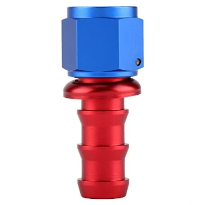 Afbeelding van KIMISS AN10 Rechte 45 90 180 graden Duw op Twist Lock Olie Gas Brandstof Lijn Slang Einde Mannelijke Fitting Aluminium Blauw en Rood