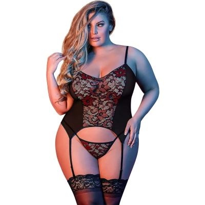 Afbeelding van Merry Widow and G String Set 2X Black