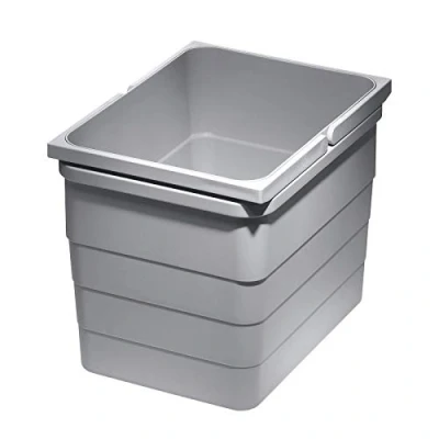 Afbeelding van Ninka eins2vier Afvalbak 12 L 220 x 306 230 mm grijs aluminium