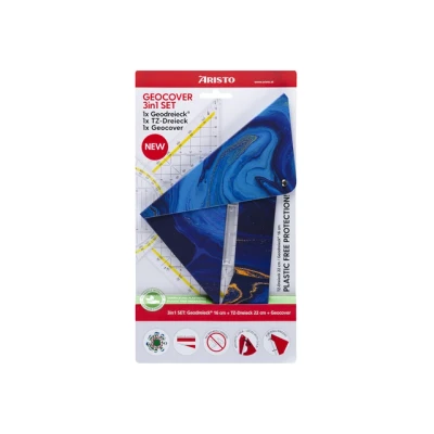 Afbeelding van Aristo geocoverset 3in1 Deep blue 1 geocover + geodriehoek tekendriehoek AR 18101B