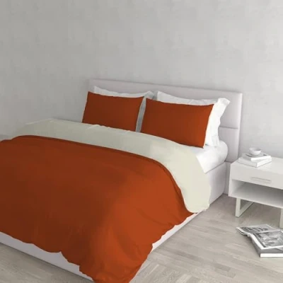 Afbeelding van Italian Bed Linen Natural Color Doubleface dekbedovertrek, aarde/crème, dubbel