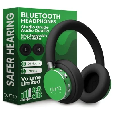 Afbeelding van Puro Sound Labs BT2200 Plus Volume Limited Bluetooth hoofdtelefoon voor kinderen veiligere studiokwaliteit en geluidsisolatie (groen)