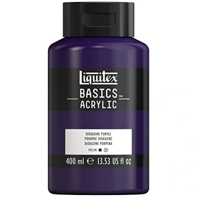 Afbeelding van Liquitex Basics 8870323 Monopigmenteerde acrylverf, kunstenaarspigmenten, lichtecht, gemiddelde viscositeit, archiefkwaliteit, zijdeglanzende afwerking, 400ml Dioxazine Purple