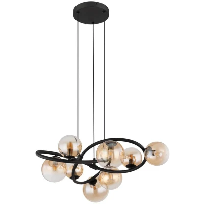 Afbeelding van Globo hanglamp Tuberius zwart metaal 65 cm G9 fitting 56141 8H