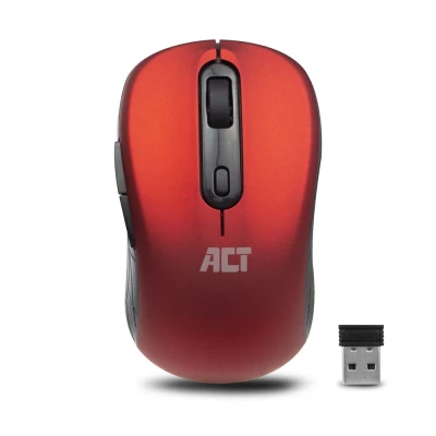 Afbeelding van ACT AC5135 Draadloze Muis Instelbare DPI 1000 1600 USB Nano Ontvanger Rood