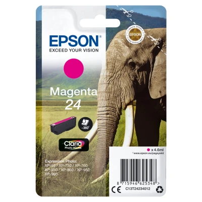 Afbeelding van Epson Elephant Singlepack Magenta 24 Claria Photo HD Ink (C13T24234022