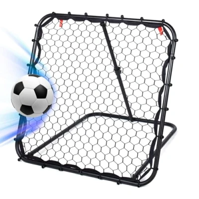 Afbeelding van Leogreen Voetbal Rebound net, verstelbaar, hoek, rebounder, voetbal, kinderen en jongeren, opvouwbaar, doel, bevestigingspinnen, 100 x cm