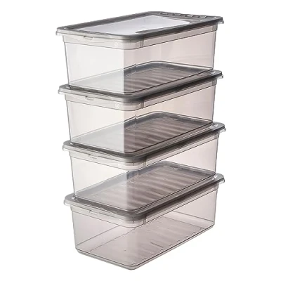 Afbeelding van keeeper bewaarboxen met luchtcontrolesysteem, set van 4, 4 x 5,6 l, Bea, transparant (Crystal Grey)