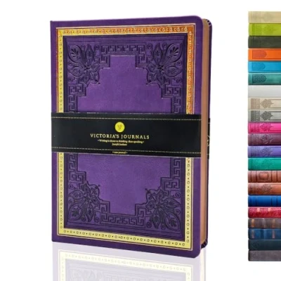 Afbeelding van VICTORIA&#039;S JOURNALS Kunstleer vintage dagboek harde kaft gevoerd notitieboek oud uitziend reisdagboek, 5,7 x 8,1 inch